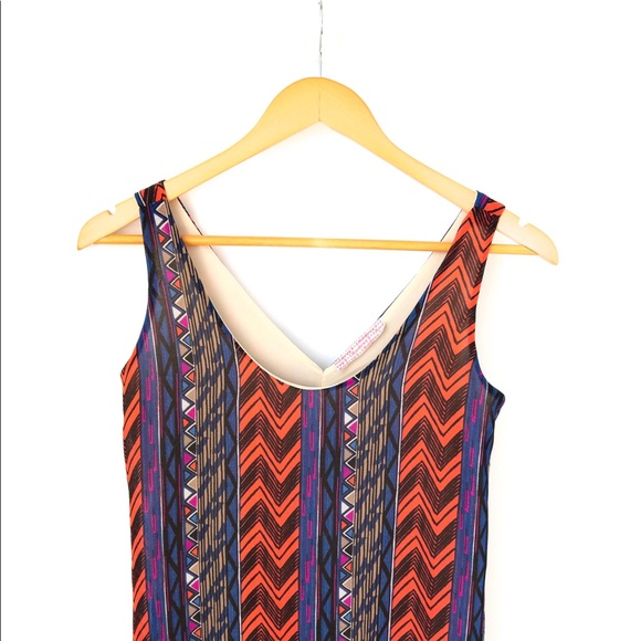 Audrey 3 + 1 high-low Tribal Print Dress - Picture 7 of 7
